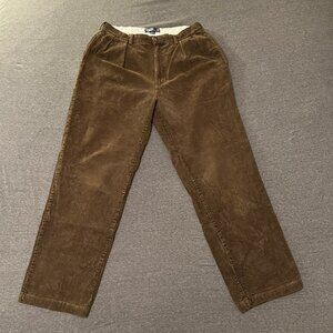 35x34 Polo Ralph Lauren Dark Brown Corduroy Pleated Andrew Pant Pants Trousers